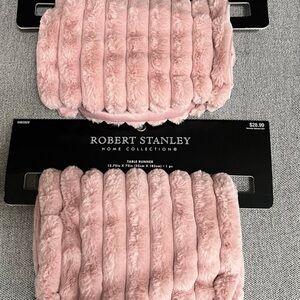 Two ROBERT STANLEY Dusky Rose Winter TABLE RUNNER 72in X 12.75" BNWT